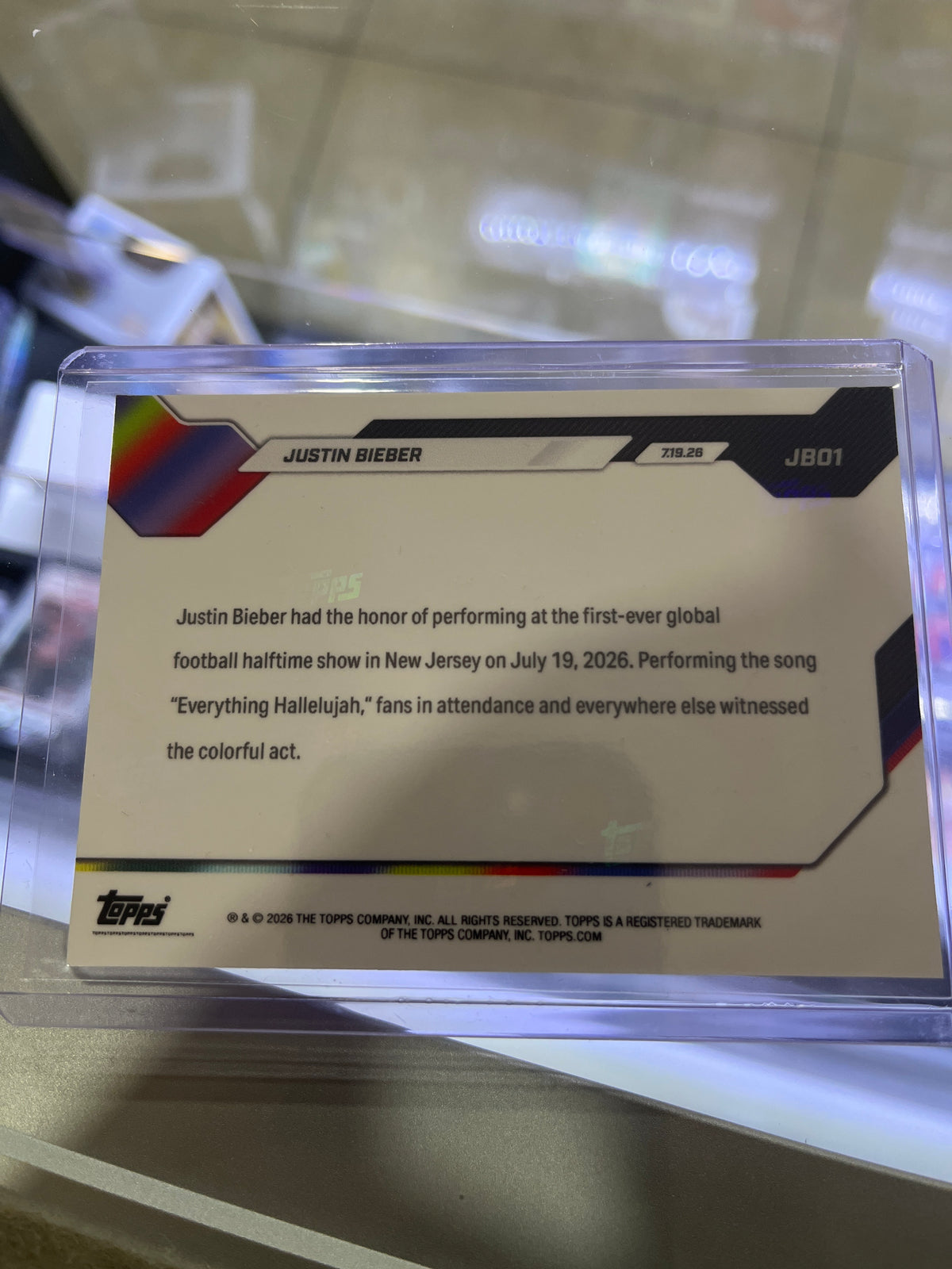 Topps Now Justin Bieber