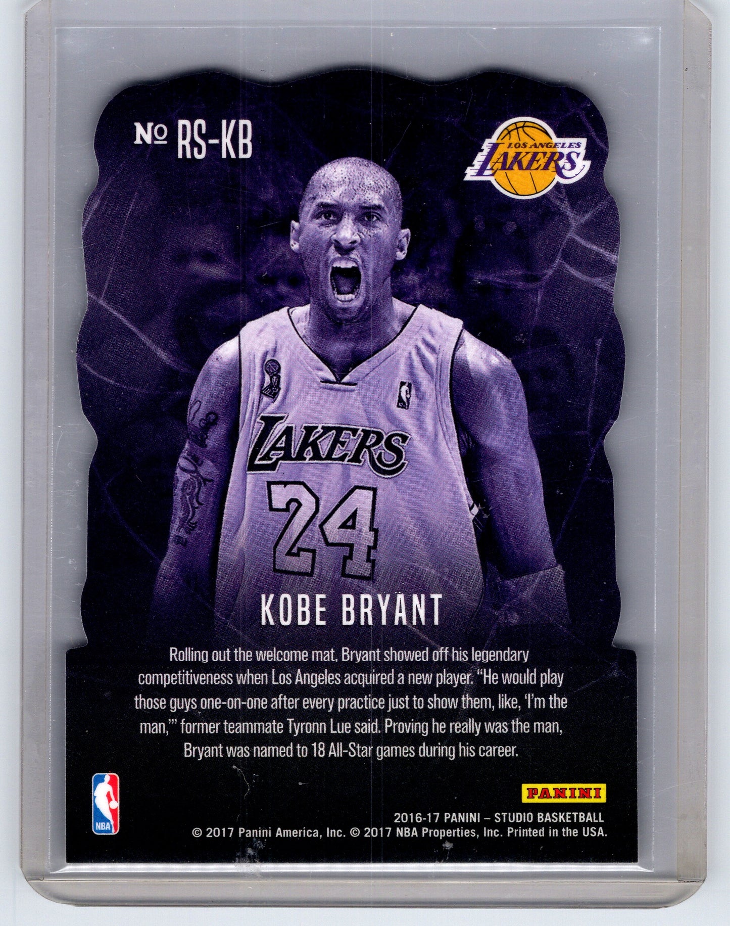 2016-17 Panini Studio #RS-KB Kobe Bryant Rock Solid