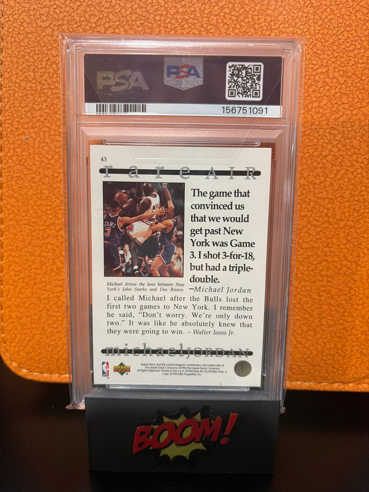 1994 UD Jordan Michael Jordan Rare Air PSA 9