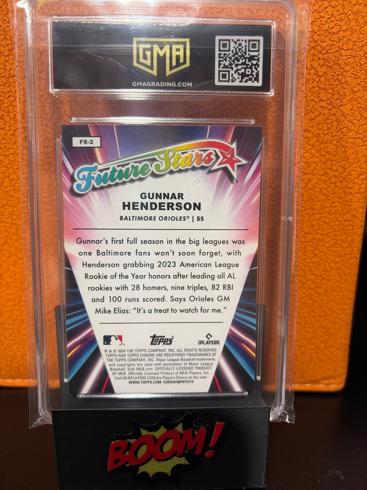 2024 Topps Chrome Gunnar Henderson Future Stars GMA 10 Baltimore Orioles