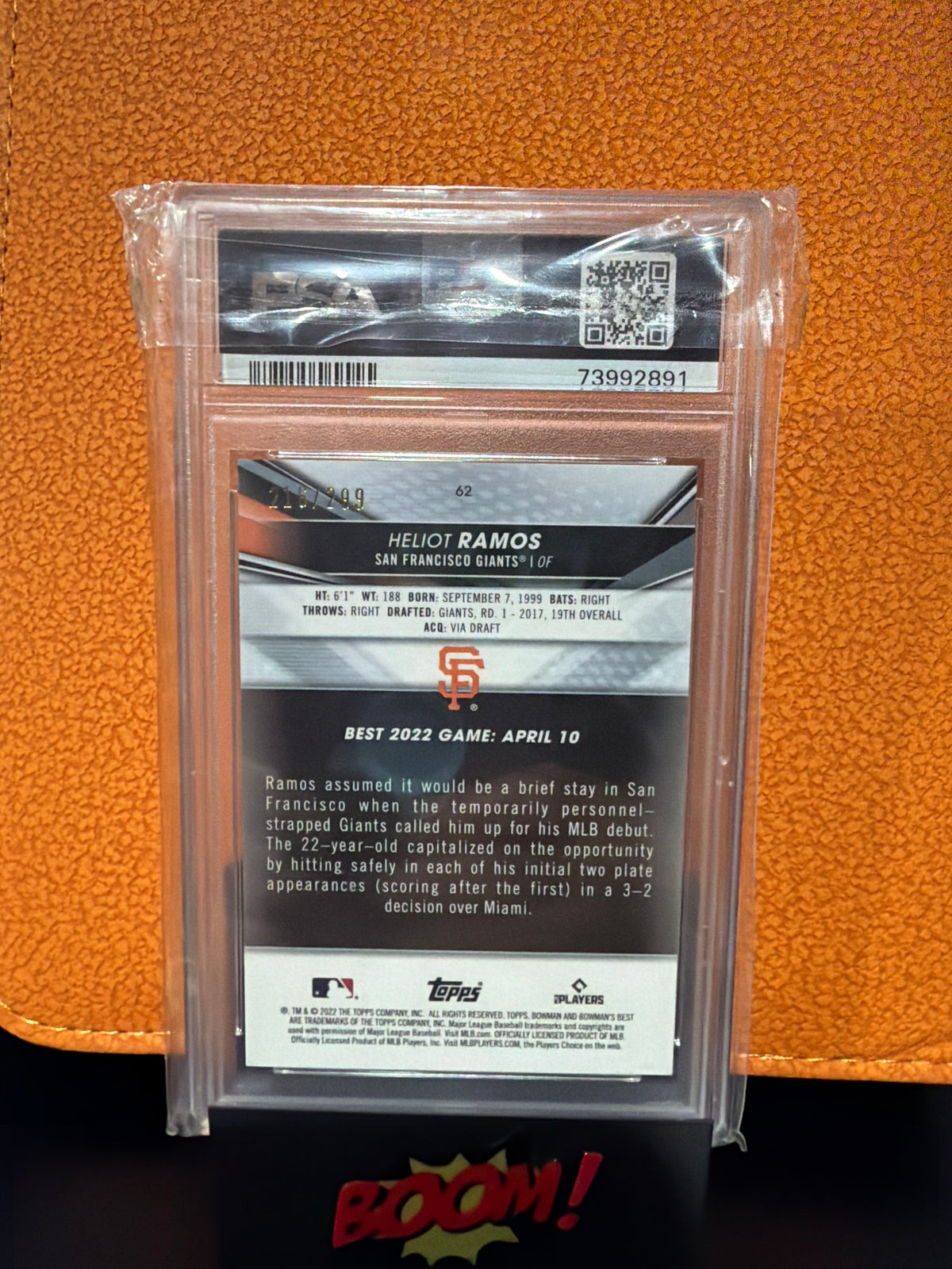 2022 Bowman’s Best Heliot Ramos Mini Diamond Refractor PSA 9