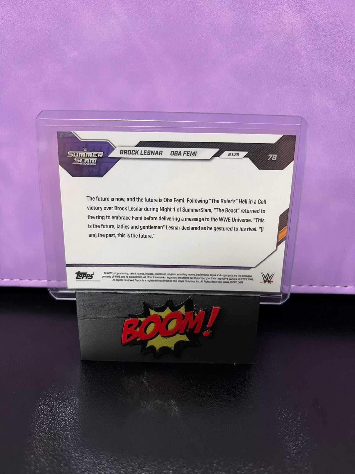 Topps Now WWE Summer Slam Brock Lesnar / Oba Femi