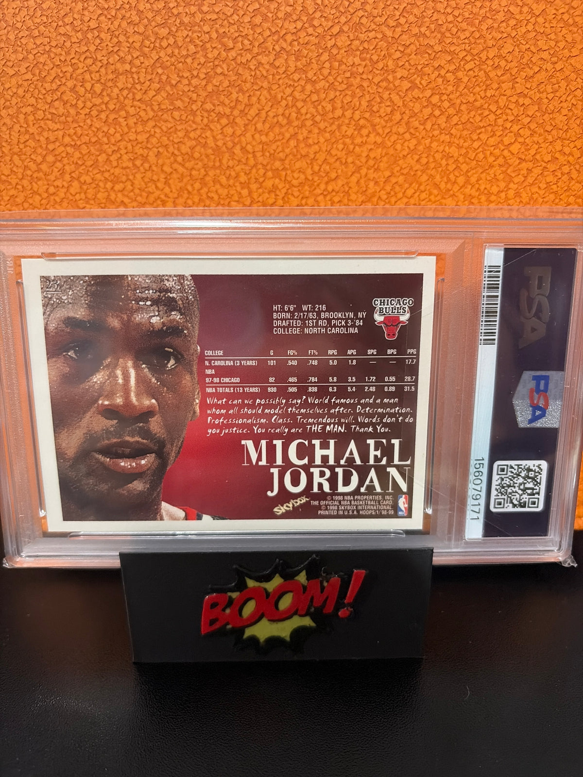 1998 Hoops Michael Jordan Chicago Bulls PSA 9