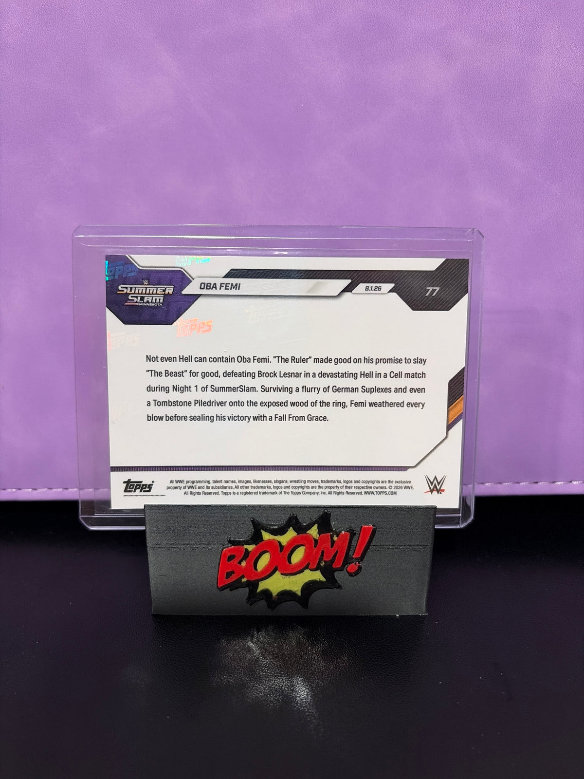 Topps Now WWE Summer Slam Oba Femi