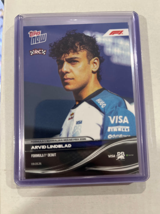Topps Now Arvid Linblad RC Formula 1 Debut