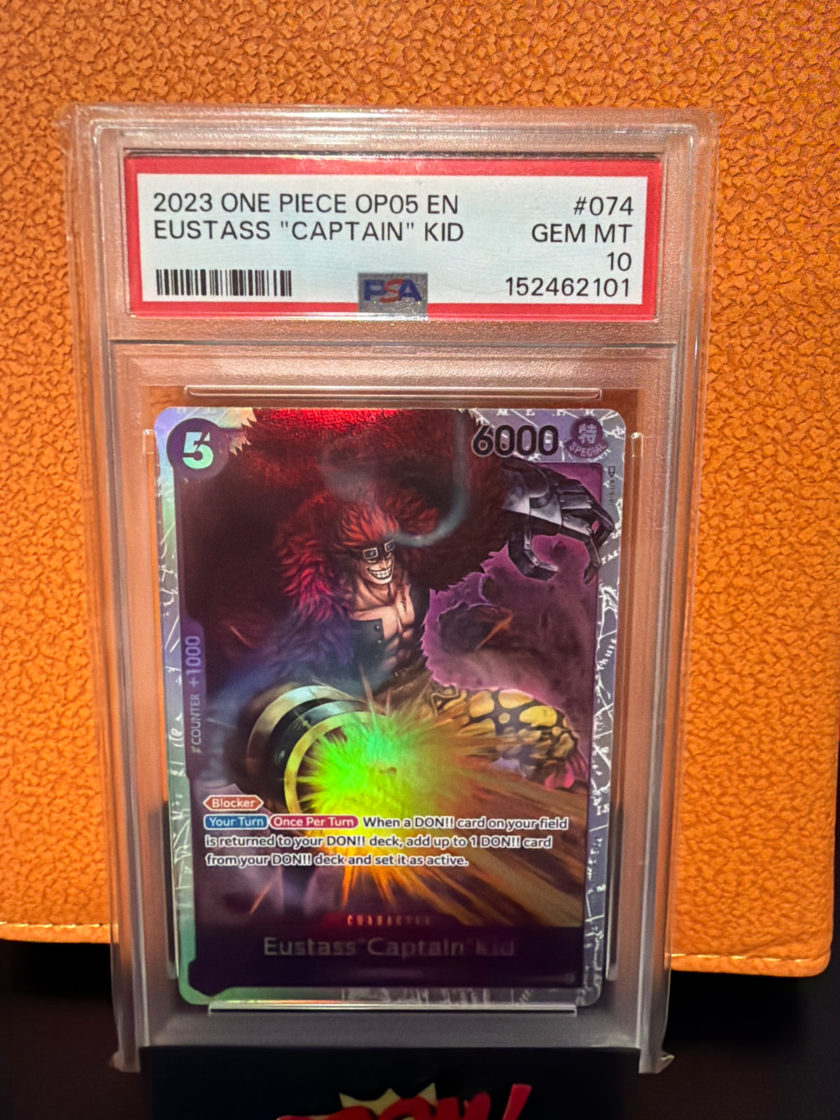 2023 One Piece OP05 En Eustass “Captain” Kid PSA 10