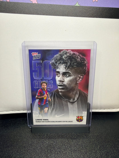 Topps Now 50 Goals Lamine Yamal Youngest Ever To Score 50 Goals in Europe’s Top Five Leagues FC Barcelona