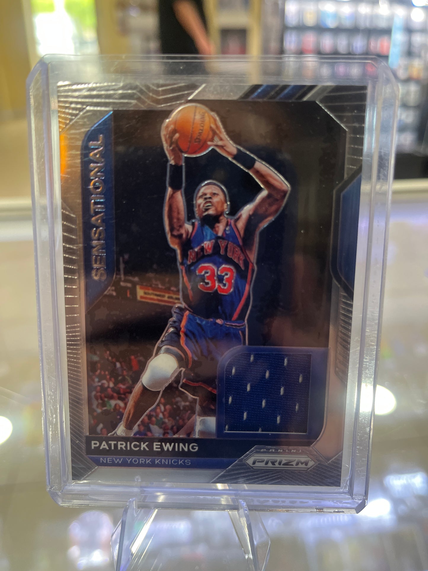 Patrick Ewing Panini Prizm Blue Relic
