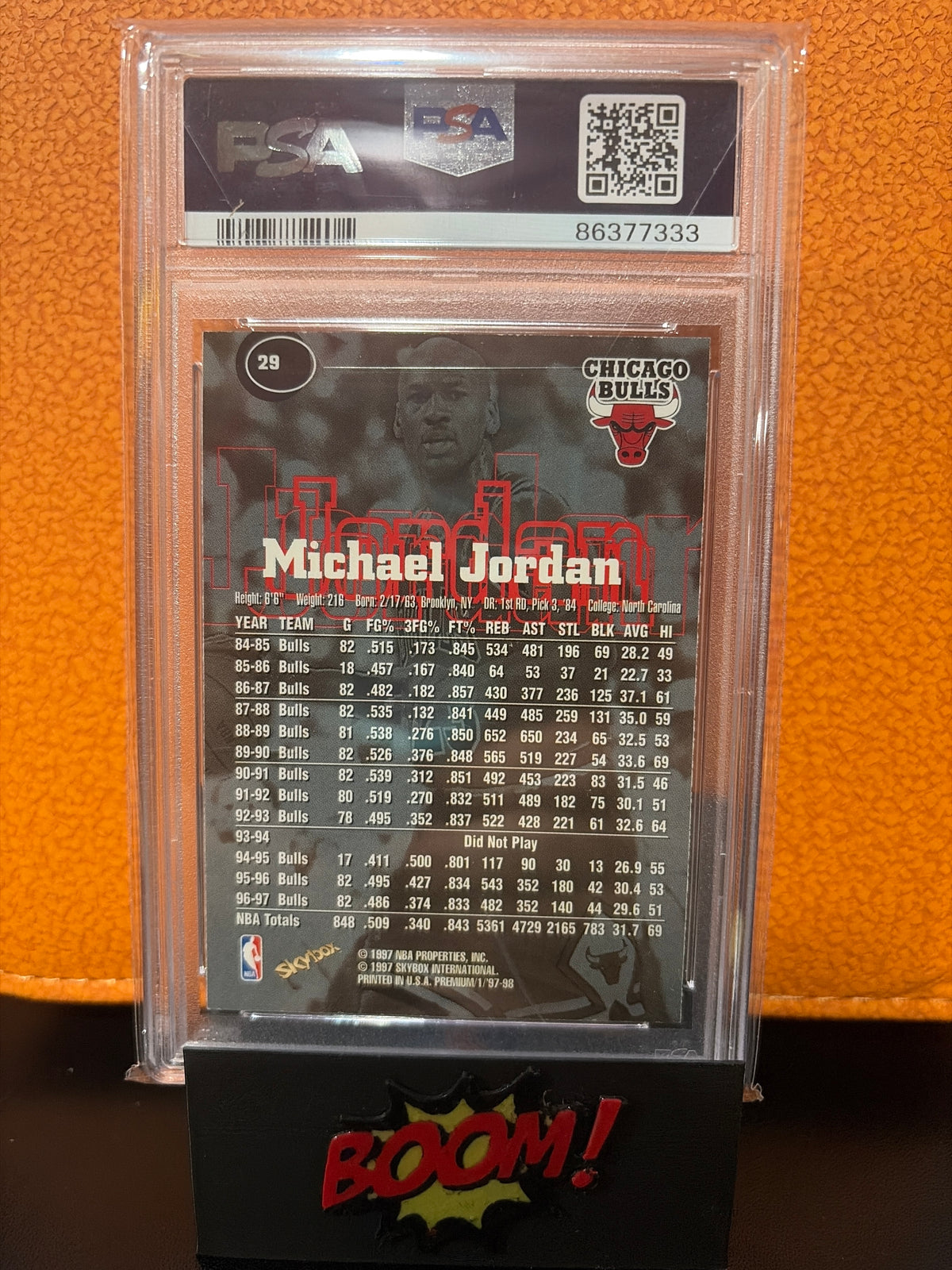 1997 Skybox Premium Michael Jordan PSA 8