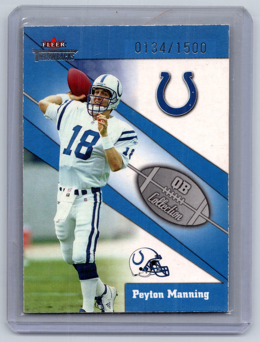 2002 Fleer Throwbacks #8 QB Peyton Manning QB Collection #/1500