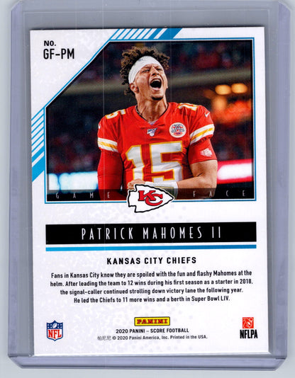 2020 Score #GF-PM Patrick Mahomes II Game Face Gold