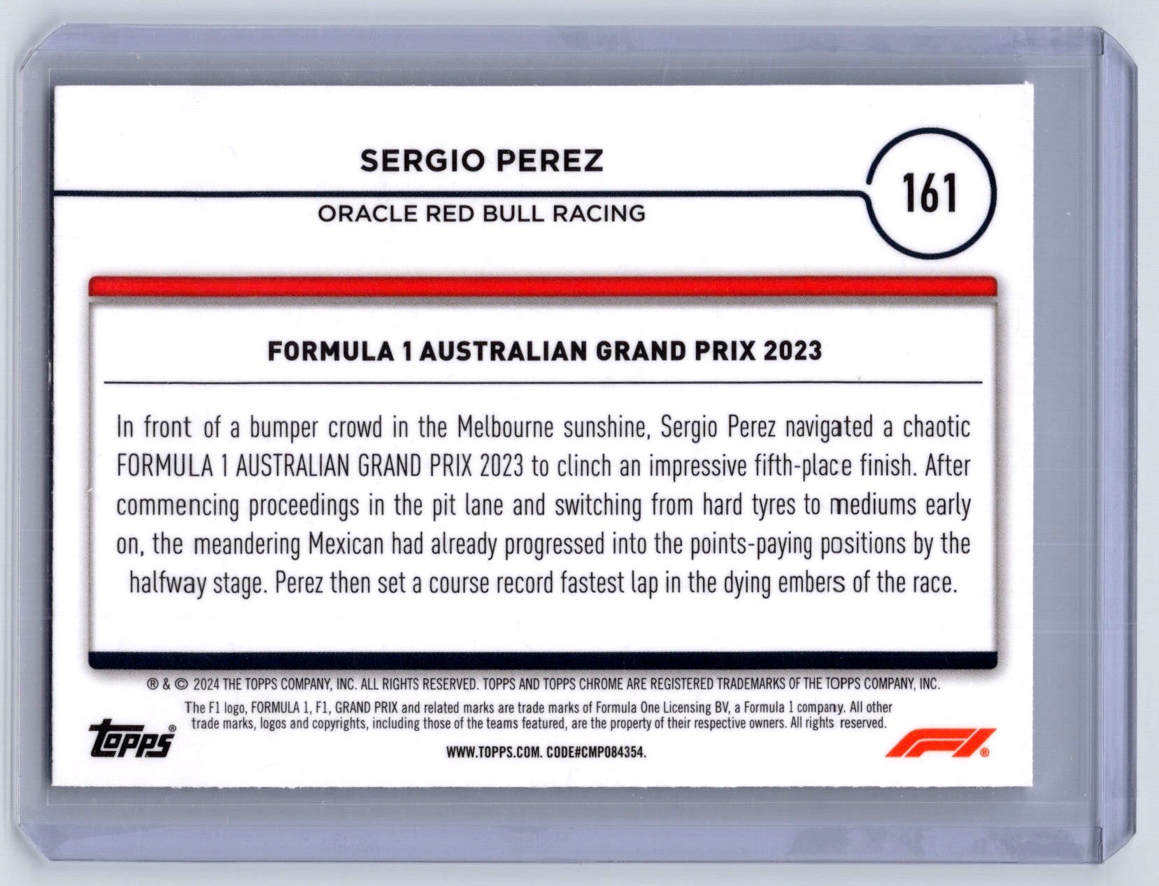 2024 Topps Chrome Formula 1 #161 Sergio Perez