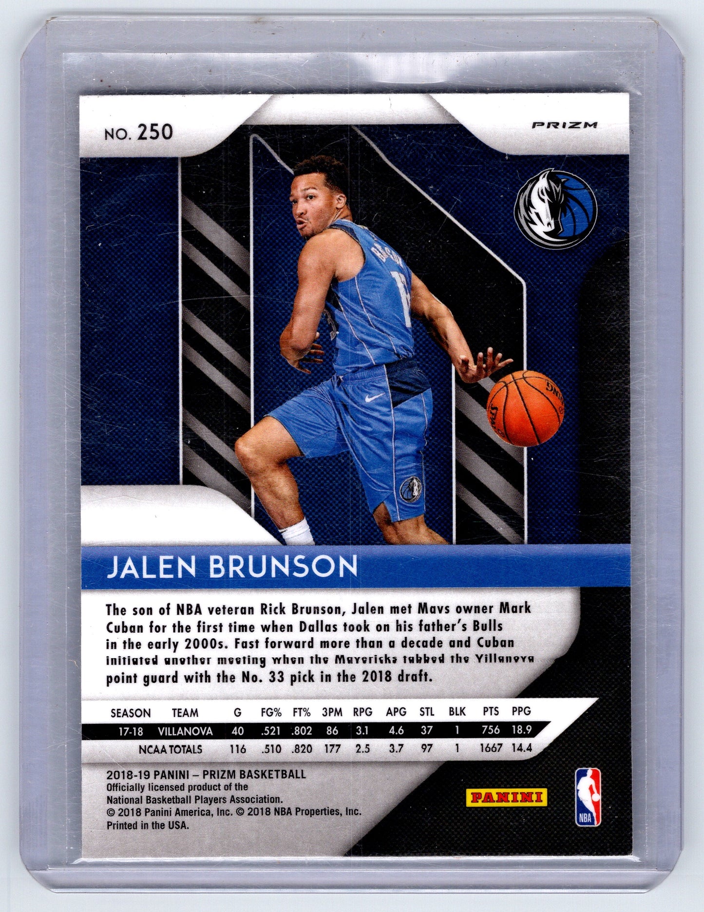 2018-19 Panini Prizm #250 Jalen Brunson Prizms Silver