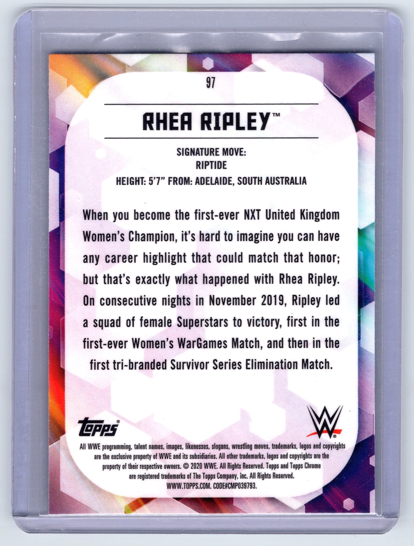 2020 Topps Chrome WWE #97 Rhea Ripley