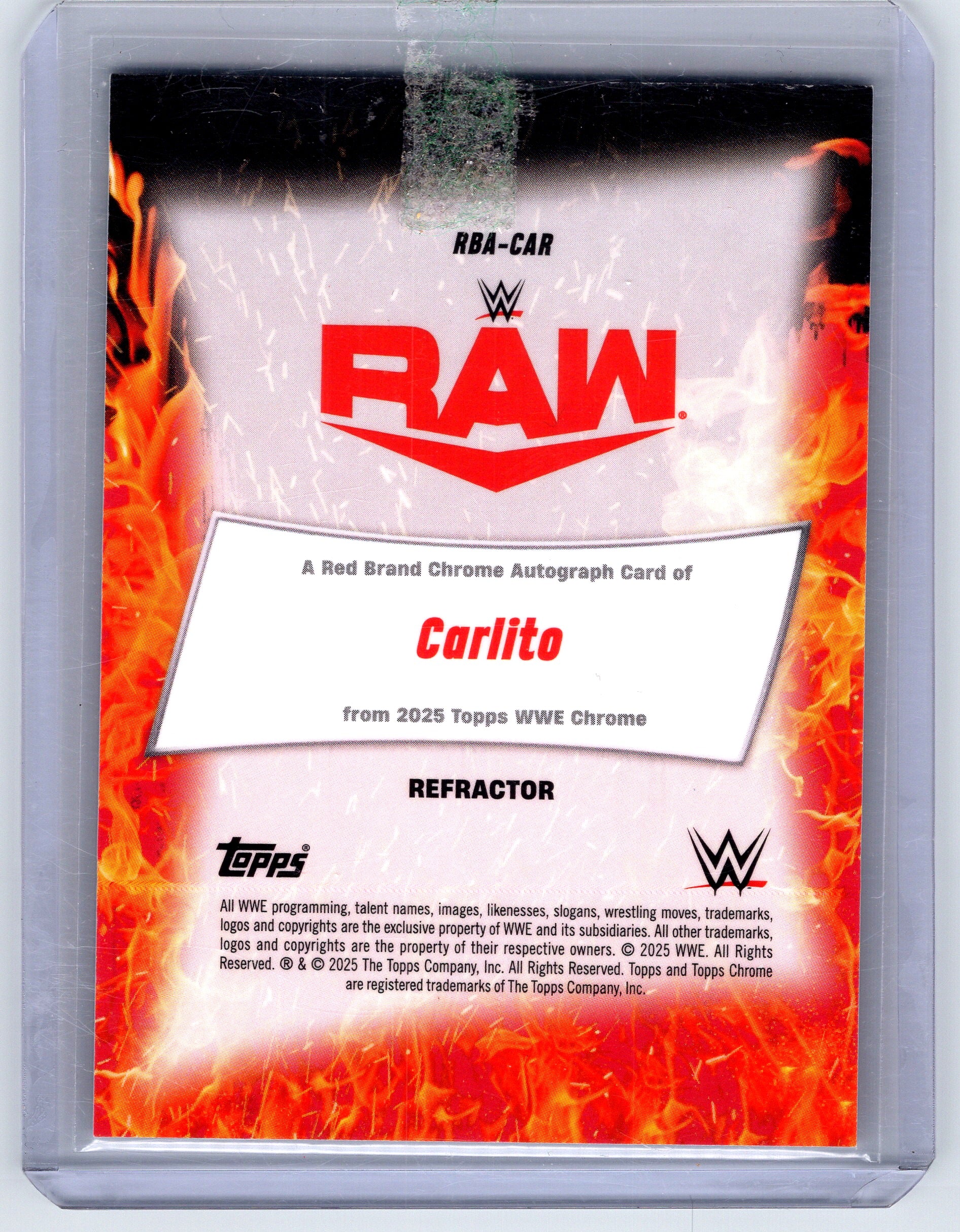 2025 Topps Chrome WWE #RBA-CAR Carlito Red Brand Autographs Refractor #/175