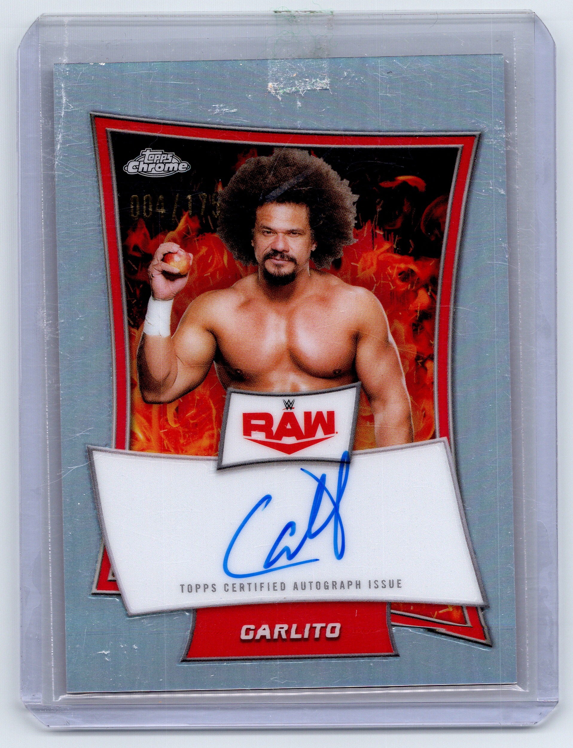 2025 Topps Chrome WWE #RBA-CAR Carlito Red Brand Autographs Refractor #/175