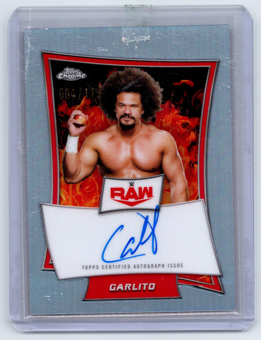 2025 Topps Chrome WWE #RBA-CAR Carlito Red Brand Autographs Refractor #/175