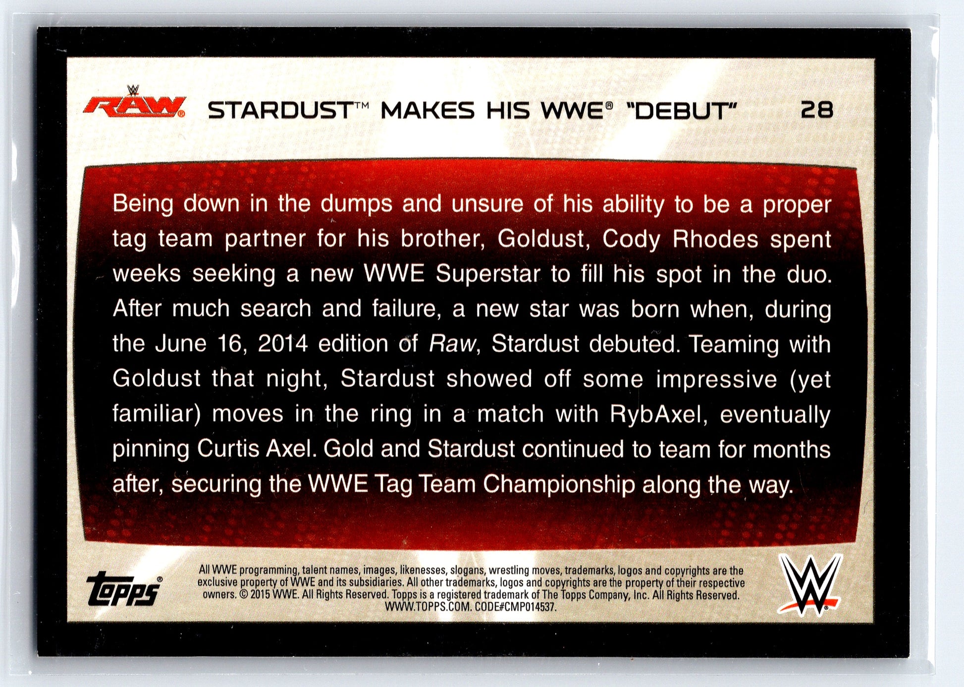 2015 Topps WWE Road to Wrestlemania #28 Stardust