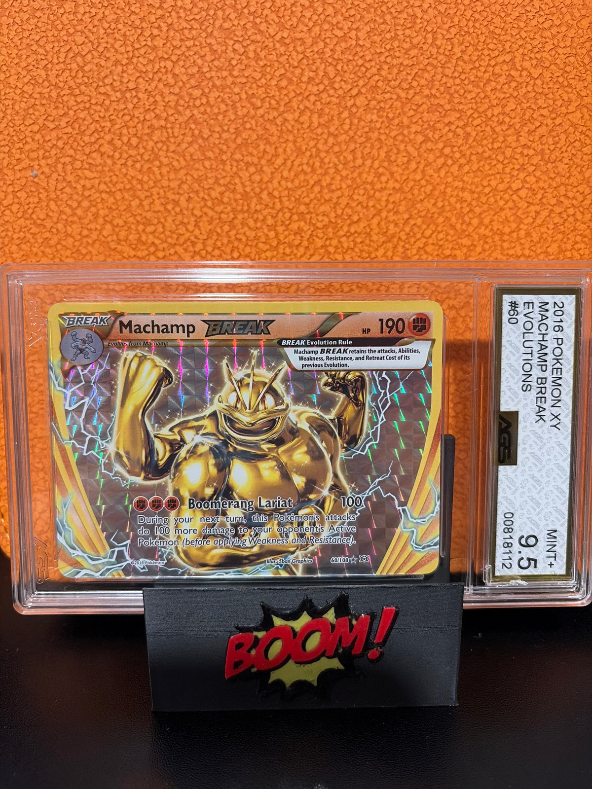 2016 Pokemon XY Machamp Break Evolutions AGS 9.5