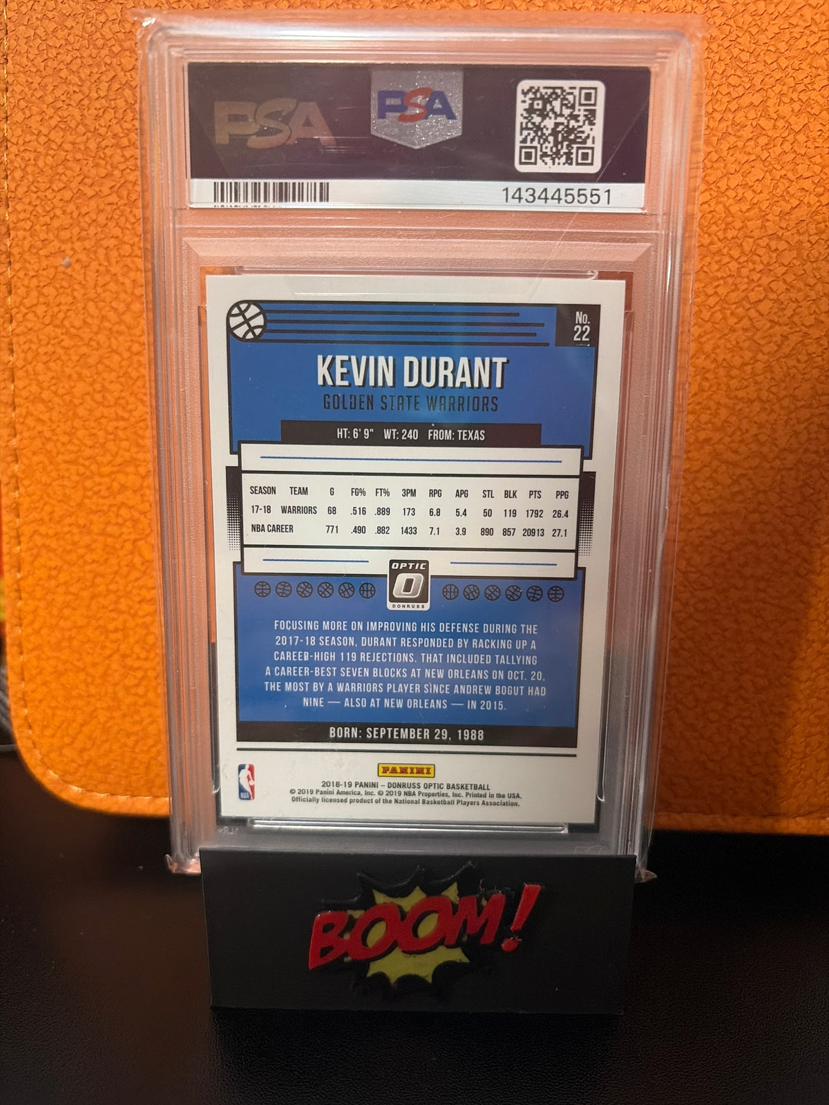 2018 Panini Donruss Optic Kevin Durant PSA 10