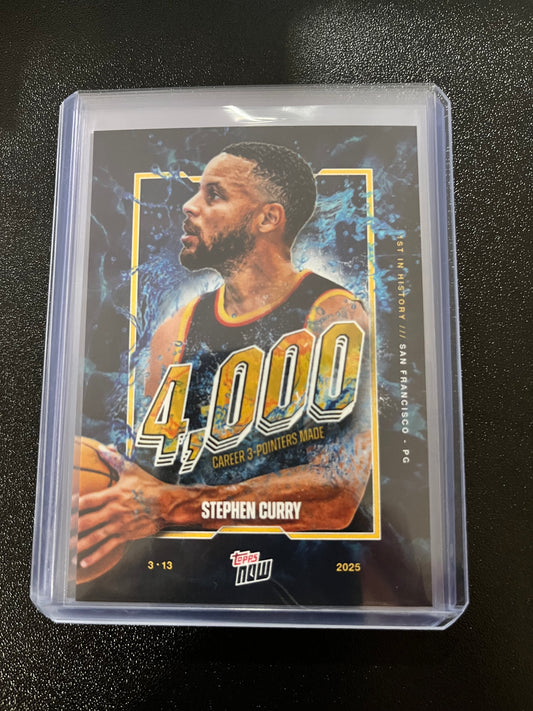 Topps Now Stephen Curry 4,000 Career 3-points Made