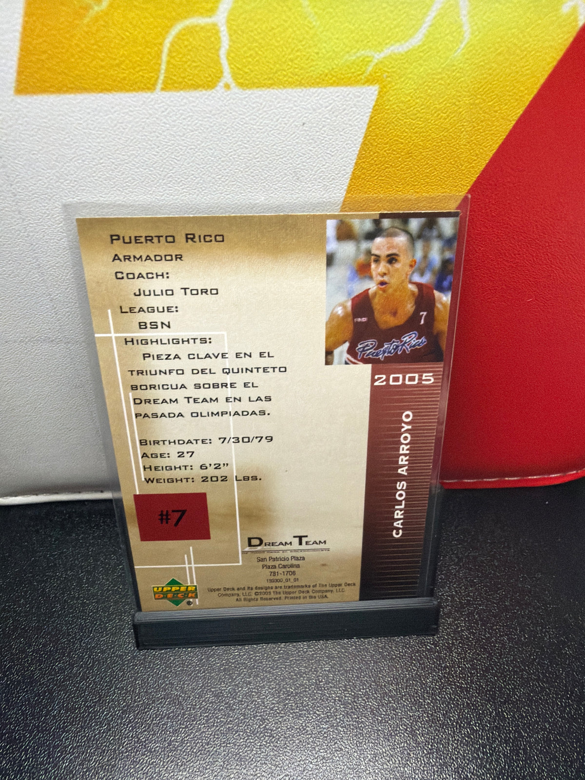 Upper Deck Carlos Arroyo Dream Team 2005 Puerto Rico