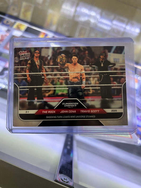 Topps Now John Cena - The Rock - Travis Scott WWE