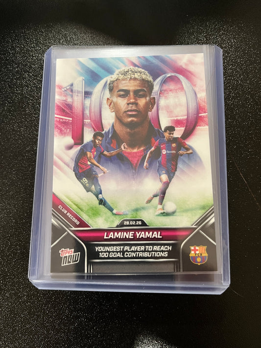 Topps Now Lamine Yamal “Youngest Player to Reach 100Goal Contributions”