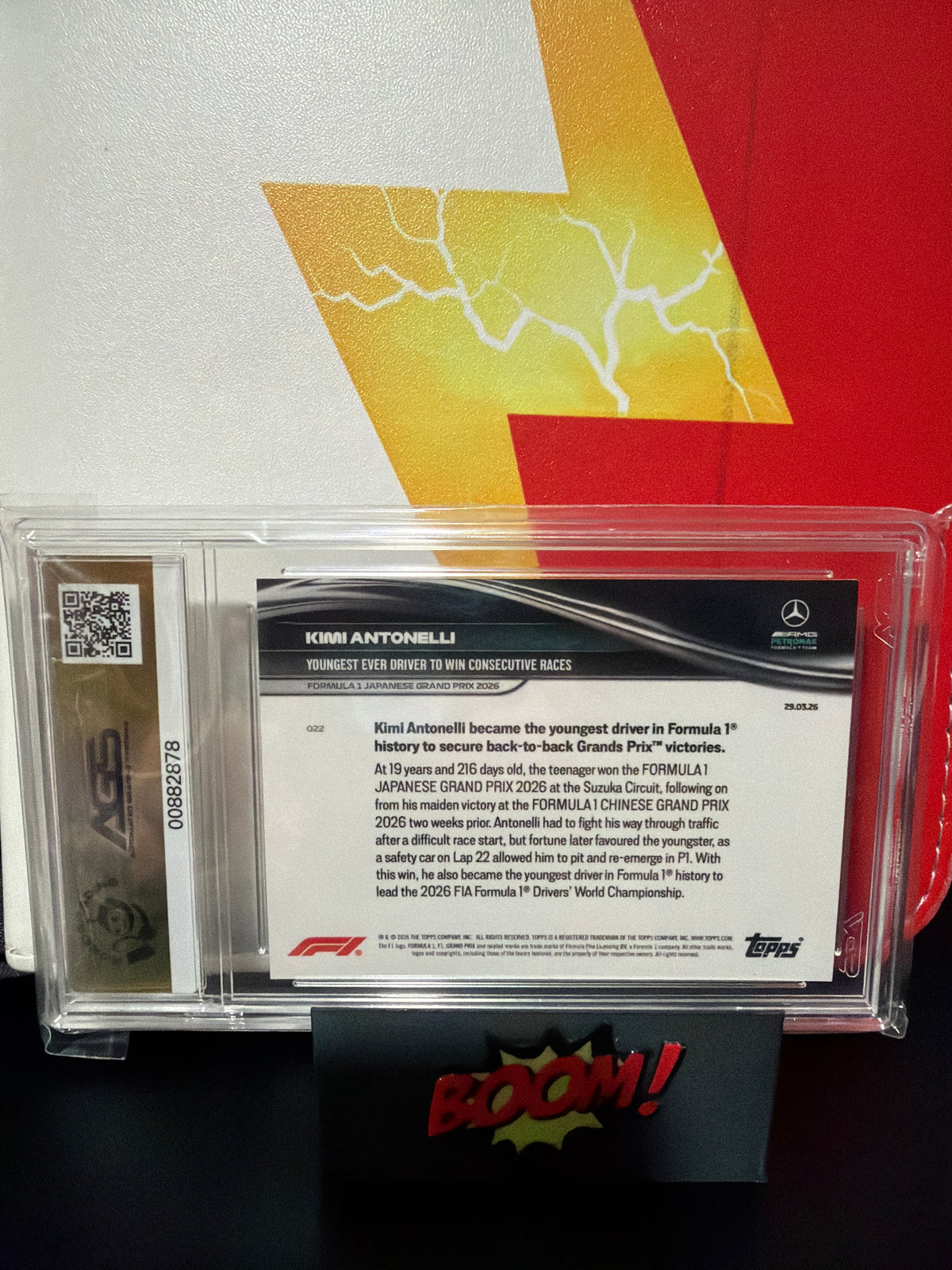 2026 Topps Now Kimi Antonelli AGS 9.5 F1 Japanese Grand Prix
