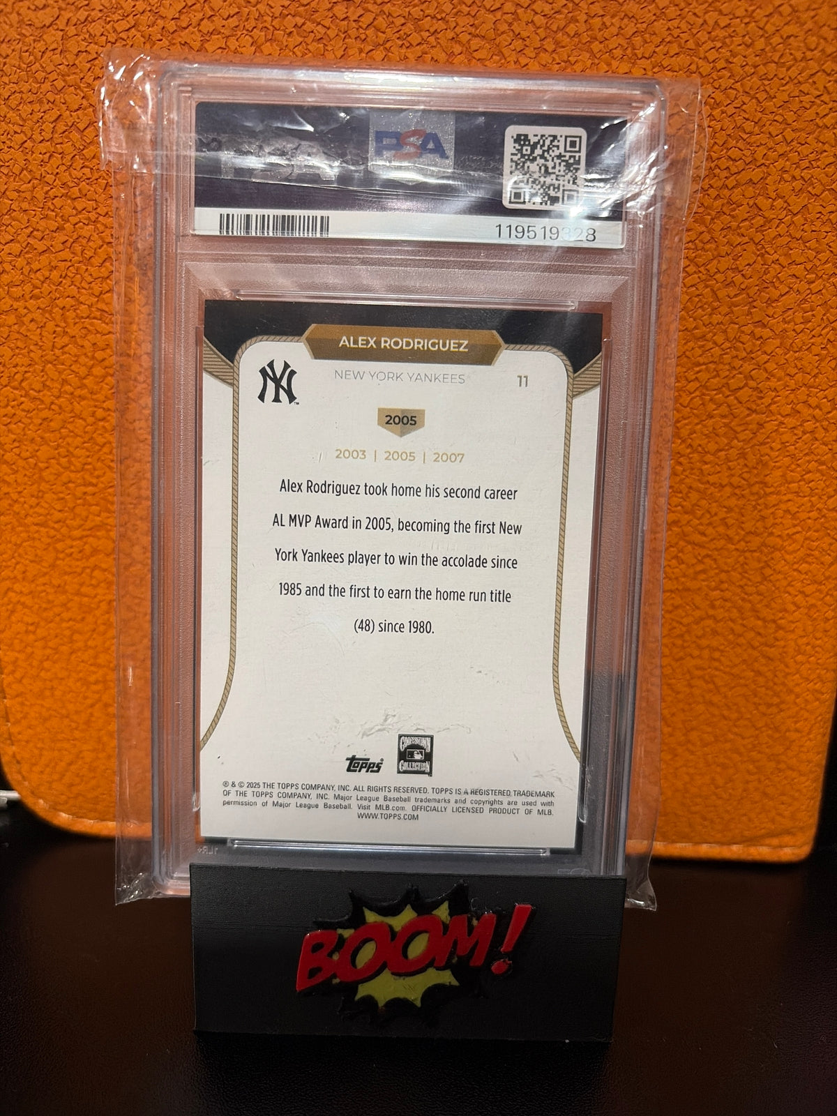 2025 Welcome To The Club Alex Rodríguez Blue Foil 038/150 New York Yankees PSA 9