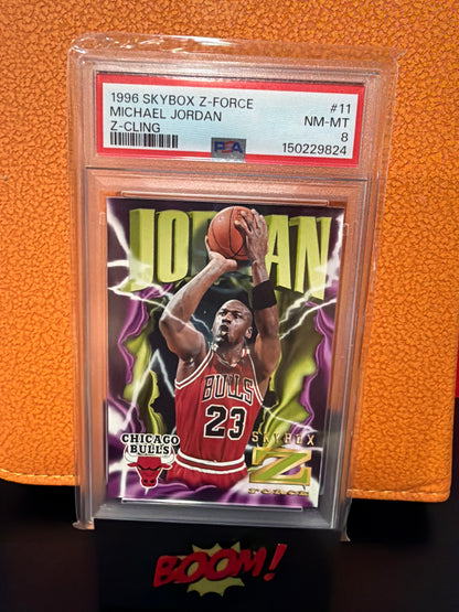 1996 Skybox Z Force Michael Jordan Z Cling PSA 8