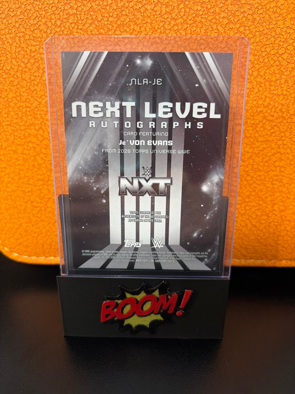 Topps WWE Next Level Je’VON EVANS Certified Autograph 041/150