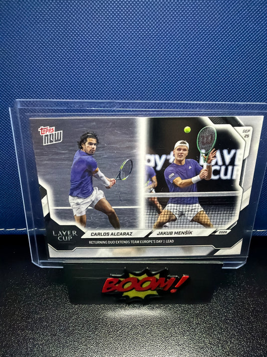 Topps Now Laver Cup Carlos Alcaraz/ Jakub Mensik Returning Duo Extends Team Europe’s Day 1 Lead